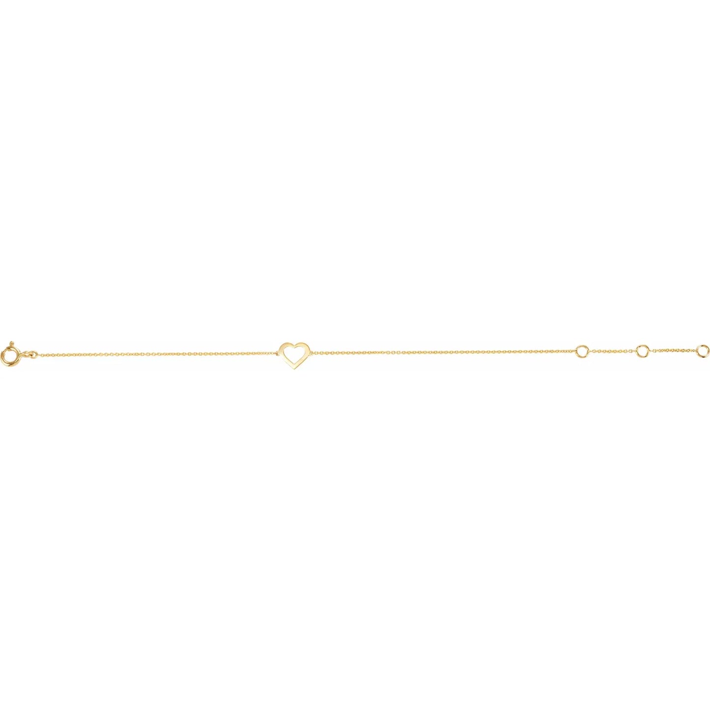 14K Yellow Heart 7" Bracelet