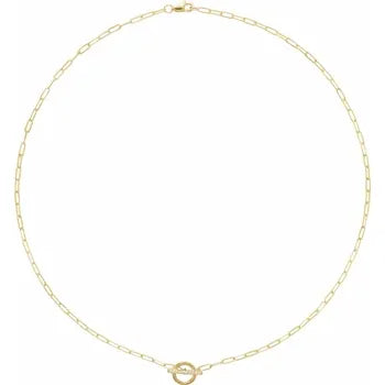 14K Yellow .04 CTW Natural Diamond Toggle 16" Necklace