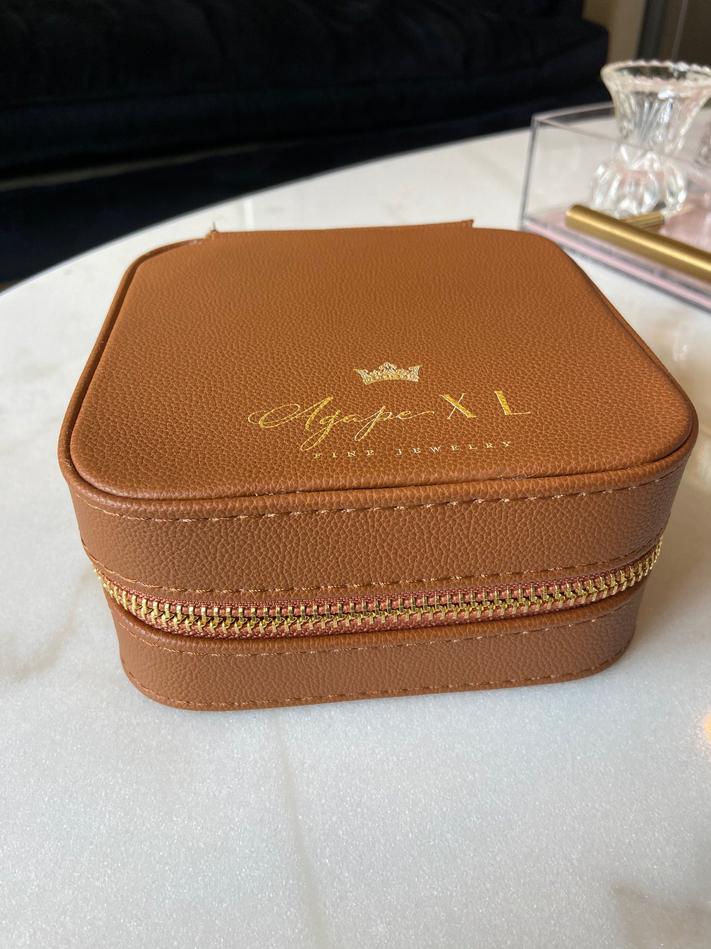 Travel Jewelry Case Brown