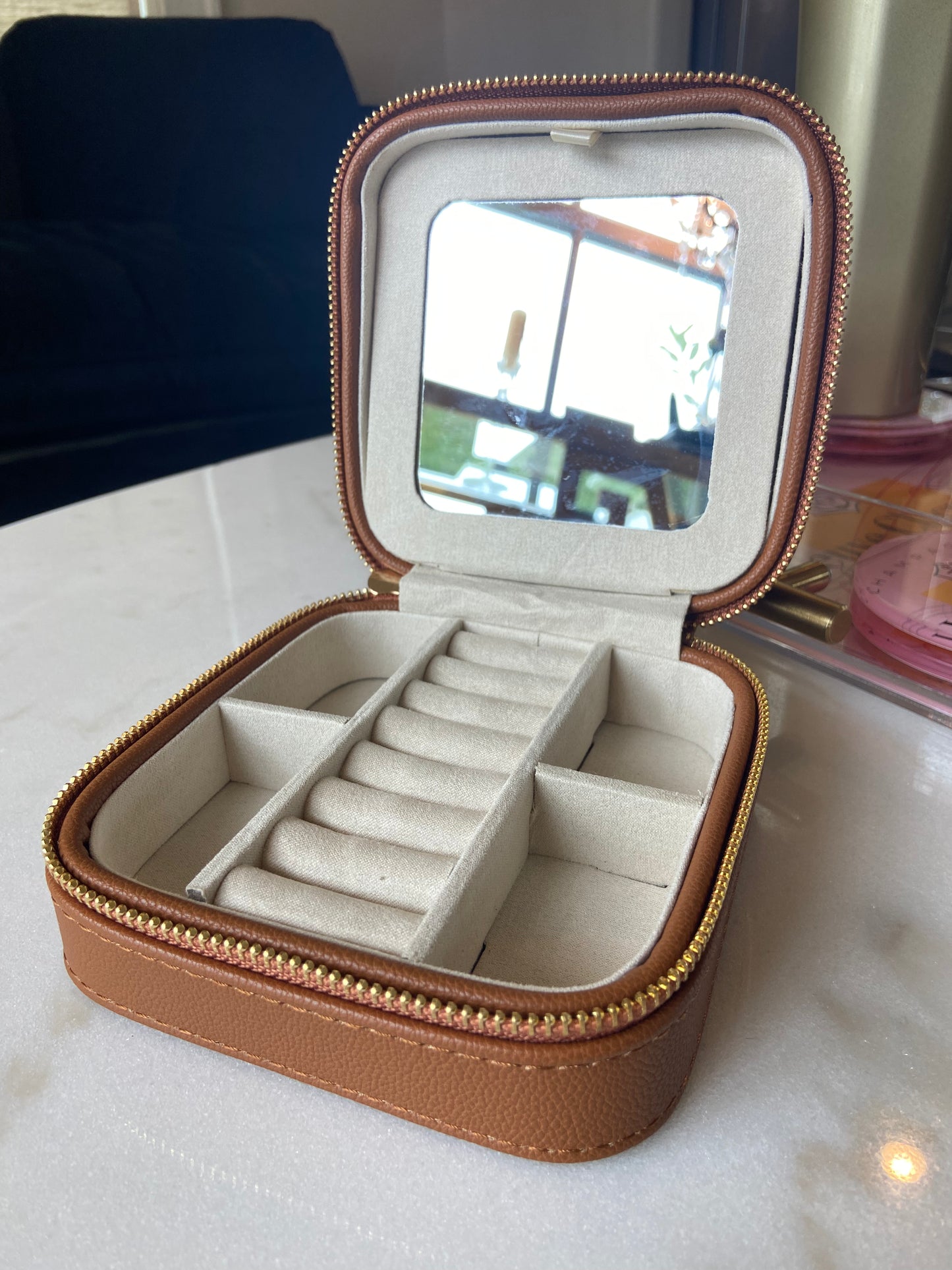Travel Jewelry Case Brown