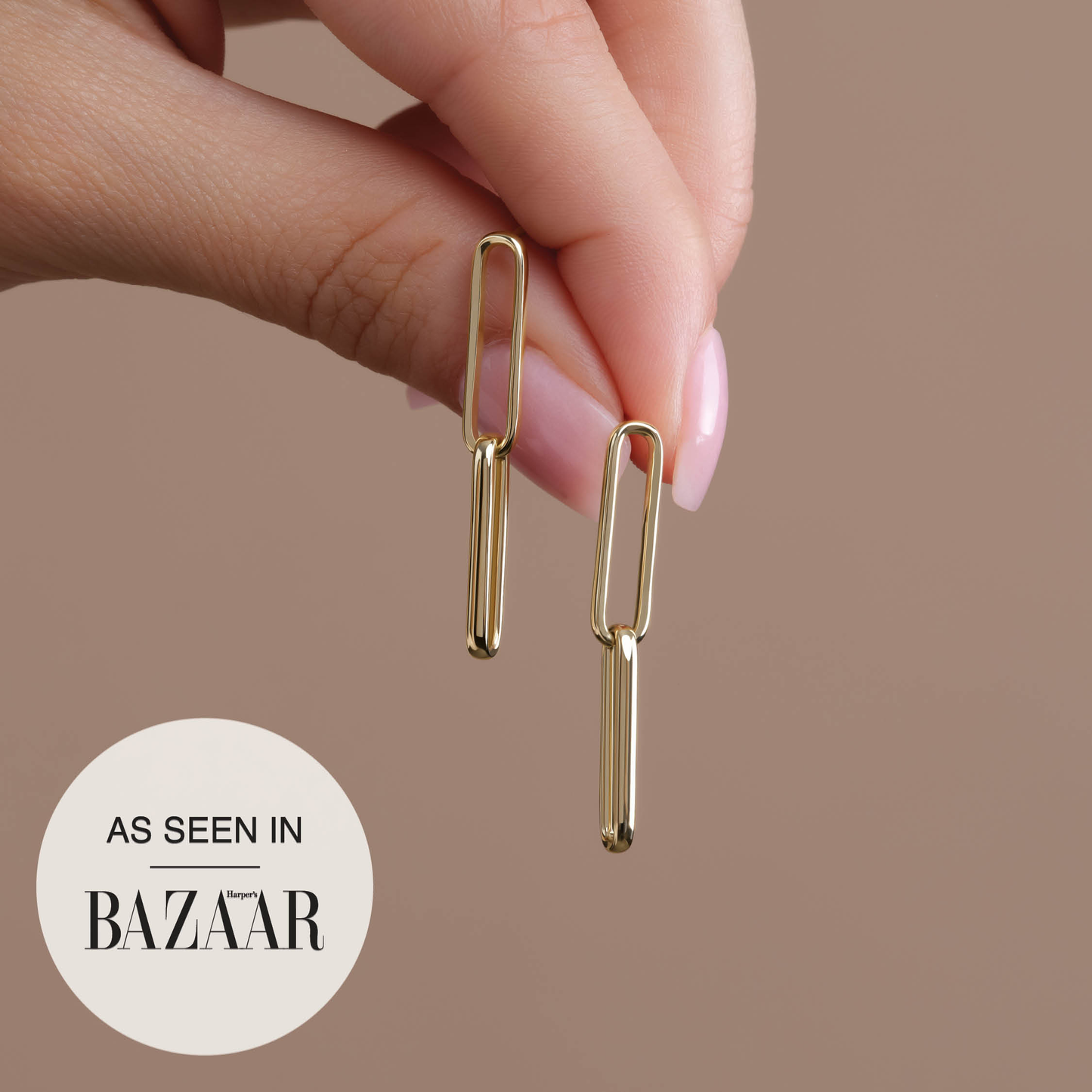 14K Yellow Paperclip-Style Earrings