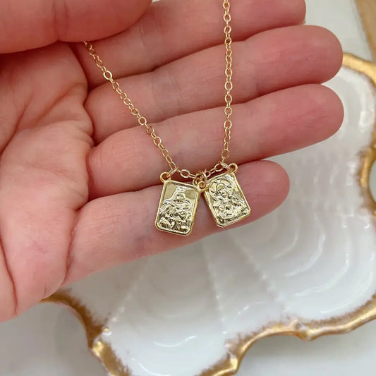 Gold filled scapular necklace