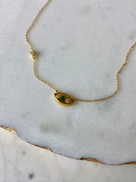 Evil Eye with Green Stone