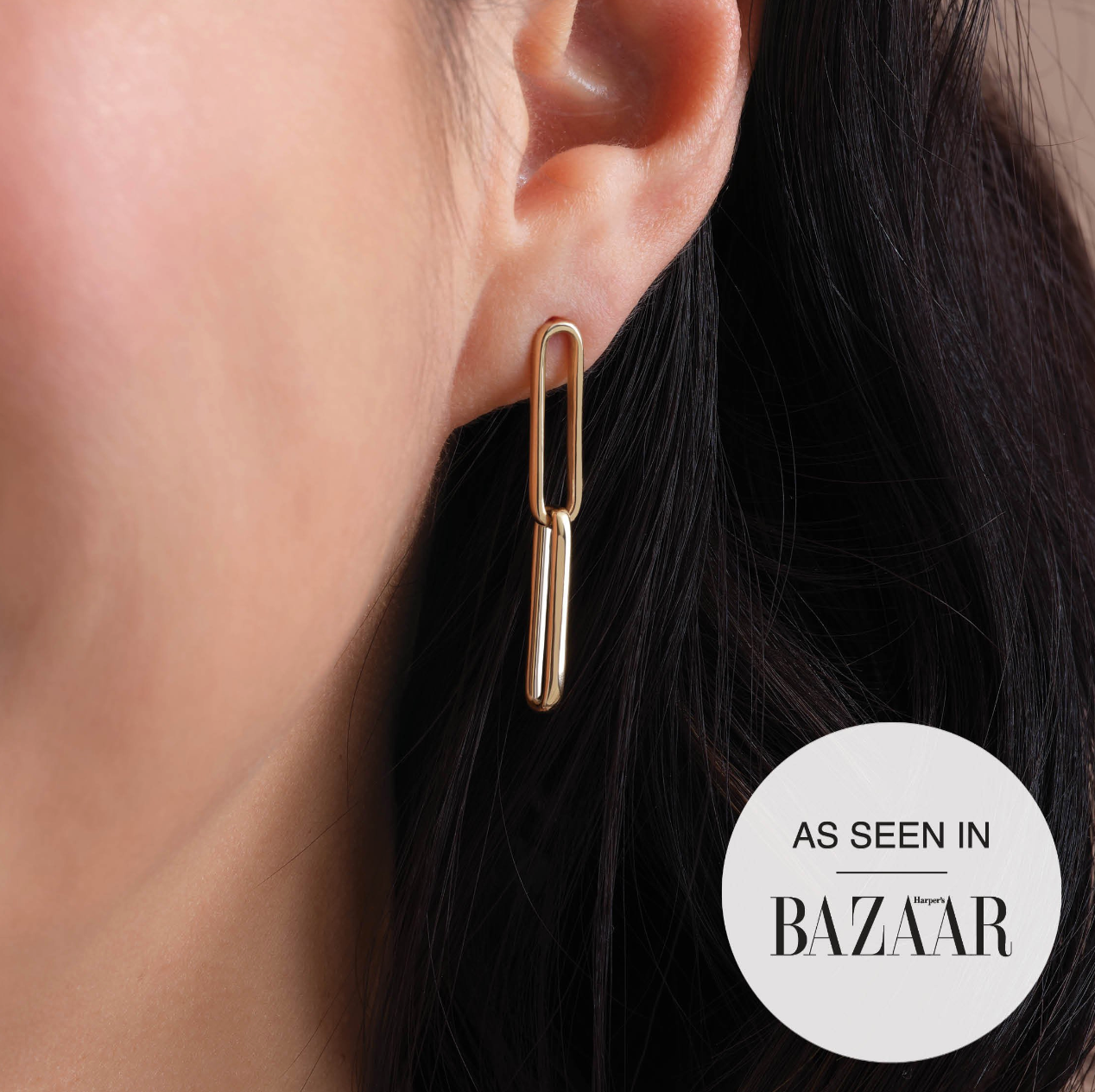 14K Yellow Paperclip-Style Earrings