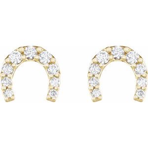 14K Yellow 1/6 CTW Natural Diamond Horseshoe Earrings