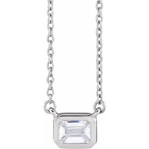 14K White 1/2 CTW Lab-Grown Diamond Adjustable 16-18" Necklace