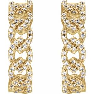 14K Yellow 1/2 CTW Lab-Grown Diamond Hoop Earrings