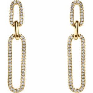 14K Yellow 1/3 CTW Natural Diamond Link Earrings