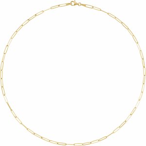 14K Yellow 2.6 mm Paperclip-Style 16" Chain