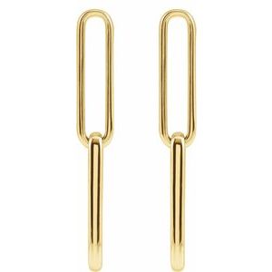 14K Yellow Paperclip-Style Earrings